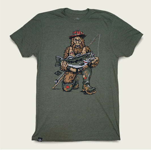 Bassquatch t-shirt by LakesRiversStreams