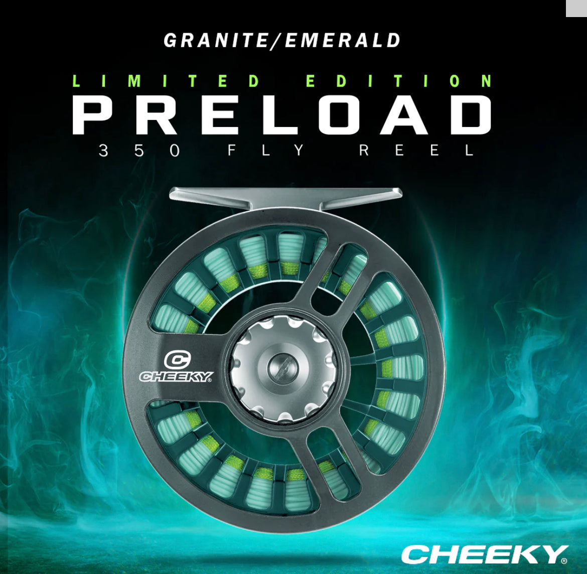 Cheeky Limited Edition 5-6 wt Granite/Emerald prespool reel – The