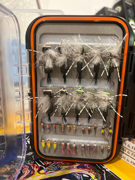 Summer dry dropper fly box 60 flies