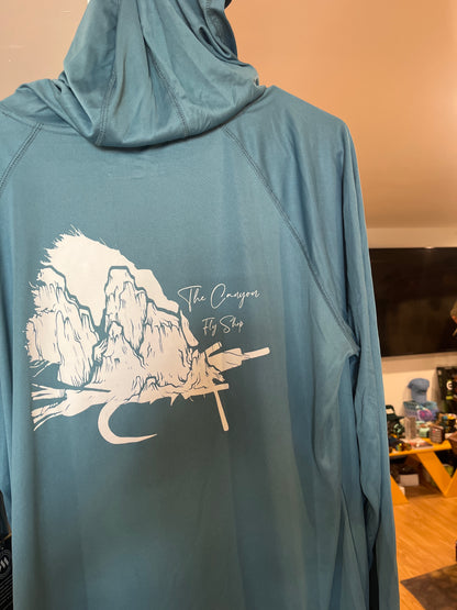 Canyon Fly Shop UV Hooded sun shirt